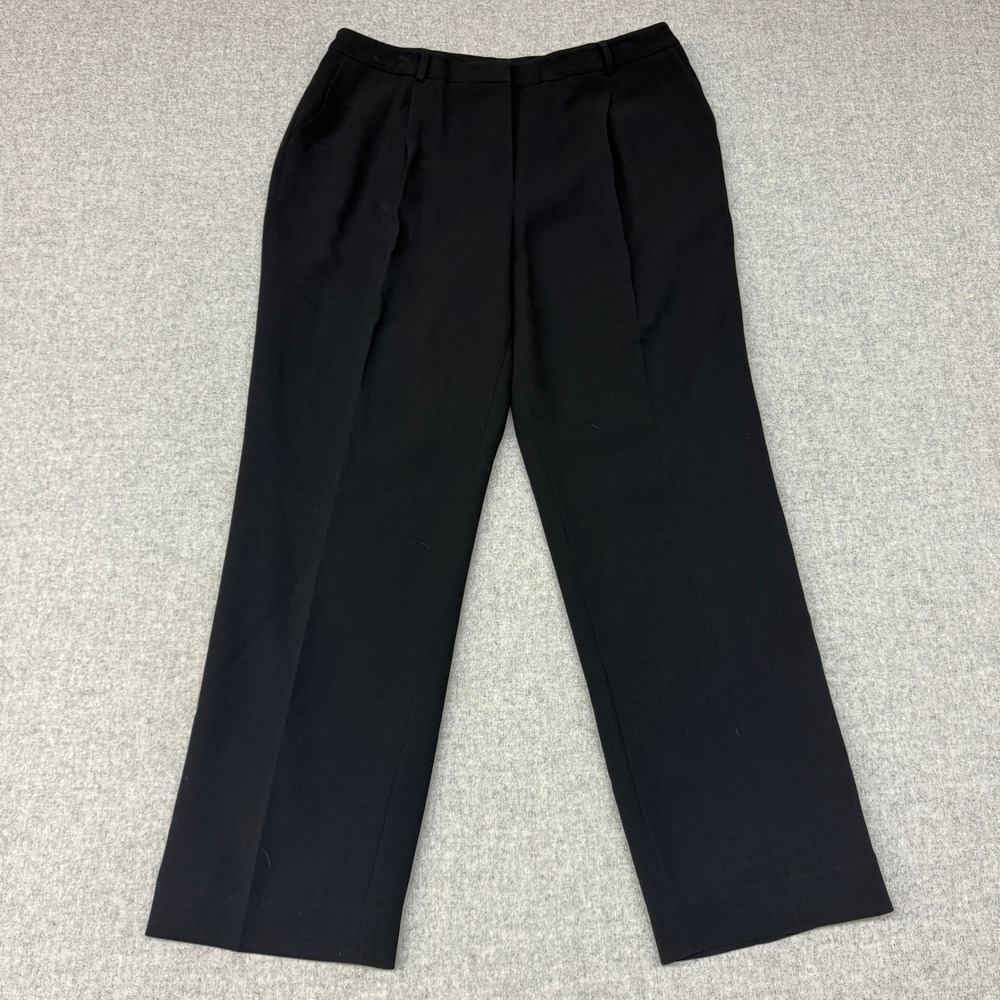 Jones New York Collection Dress Pants 16 Black Pleated Straight Leg Career 1161